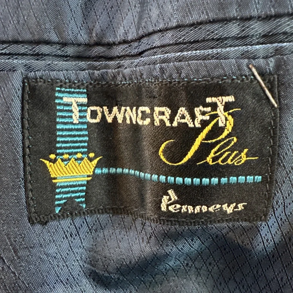 Towncraft Plus Men's Suit Sz 44R Blue Pinstripe Pants‎ 42 x 30 USA Union Made